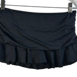 La Blanca  Black Ruched Swim Skirt Ruffle Flounce Built in Briefs Size 6 Photo 0
