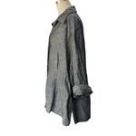 Harvé Benard Harve Bernard Women's PLUS SIZE 3X Gray Black Button down top Linen blend Photo 2