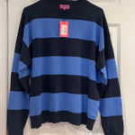 Edikted  NWT Navy and Bright Blue Crew Neck Sweater Photo 0