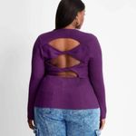 Target Future Collective twisted back crewneck pullover purple sweater Size 2X -NWOT Photo 3