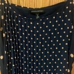 Banana Republic Polka Dot Pleated Maxi Dress in Navy Blue & Beige Size 8 Petite Photo 10