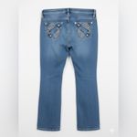 COPPER FLASH Women’s Paisley Embellished Embroidered Curvy Bootcut Jeans Blue Size 12 Photo 1