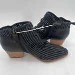 Kelsi Dagger  BROOKLYN Ego Boots Size 8 Black Leather Booties Woven Zipper NEW Photo 8