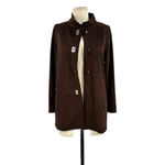 Gretchen Scott Chocolate Brown Faux Suede Gold Lock Jacket Size XS Photo 1