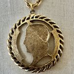 Vintage Napoleon Coin Medallion Necklace Gold Photo 5