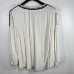 LK Bennett Soft‎ Surroundings Embroidered Blouse GauzyTassel Tie Long Sleeve White Size 3x Photo 2