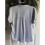Mod Boutique  Navy and White Striped Button Down Shirt size small Photo 3