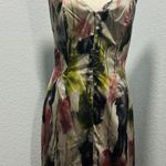 Jay Godfrey Size 8 Multicolor Shimmer Satin Abstract Cocktail Pencil Dress Silver Photo 0