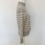 Charter Club EUC  Luxury Gray Striped Cashmere High Neck Button Sweater Size M Photo 10