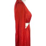 En Crème Red Long Sleeve Maxi Dress Women's M Deep V Neck, Open Waist Boho Party Size M Photo 6