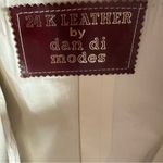 24 K Leather Dan Di Modes Cream Tie Belted Trench Coat Jacket Womens Large White Photo 10