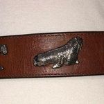 Vintage Wild Animal Studded Brown Leather Belt Unisex Photo 1