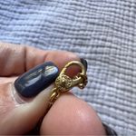 Monet Vintage‎  Gold necklace orbital oval pendant rotating dainty neutral Photo 3