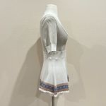 Free People Cream Fair Isle Fit and Flare Short Sleeve Knit Top Size XS Photo 3