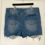 NWT Pretty Little Thing Plus Size 2X Mid Wash Extreme Ripped Mom Denim Shorts Blue Photo 6