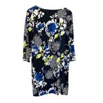 Alfred Dunner Floral‎ Print Dress 3/4 Sleeve Blue White Black Casual Day Out Photo 5