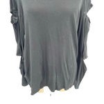 n:philanthropy n:Philanthrophy Gloria Long Sleeve Cutout Top Tee Shirt Black Size Medium Photo 4