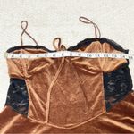 Urban Outfitters  Women's Brown Velvet Black Lace Faith slip Dress Size Large Photo 8