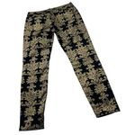 7 For All Mankind  Black Velvet Gold Foil Brocade Jeans Photo 11