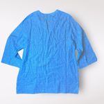 Lands' End Bright Blue V-Neck Linen Tunic Top Size M Photo 2