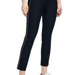 DEREK LAM 10 CROSBY Cropped Embroidered Flare Trouser w Rainbow Size 4 Black Photo 1