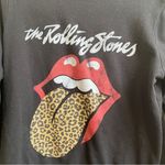 The Rolling Stones  black fleece shirt animal print tongue Size Small Photo 2