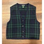 Charter Club Vintage  Preppy Plaid Knit Vest L Green Navy Photo 5