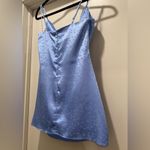 LA Hearts Light Blue Floral Cowl Neck Satin Silk Slip Cami Mini Party Dress - S Photo 9