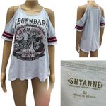 Shyanne  Cotton Cold Shoulder Western Biker Motorcycle Graphic Tee Womens Medium Photo 1