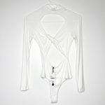 ASTR NWT  The Label Prue Back Twist Bodysuit Long Sleeve Women's White Size S Photo 3