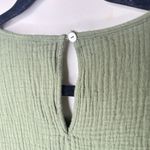 Indigo Rose 2X Gauzy Crinkle Cotton Ruffle Sleeve Tiered Dress Olive Green Photo 2