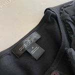 August Silk  Black Soft Embellished Floral Detail Button Front Cardigan Sweater Photo 6