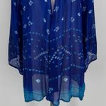 Soft Surroundings  Blue Sheer Kimono Cardigan Large Boho Open Front Lightweight Photo 2