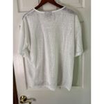 Chico's  Cleo Cutout Jacquard Top Short Sleeve Knit Fashion Antique White Size 2 Photo 8