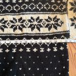 VTG 100% Wool Sweater XS Nepal 1/4 Zip Snowflakes Thick Fisherman Cozycore Cabin Black Photo 8