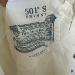 Levi's Levi’s 501 Women’s White Skinny Jeans, Button Fly Pants, Size Small Photo 14