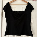 Halogen  Knit Black Top Size Large NWOT‎ Photo 0