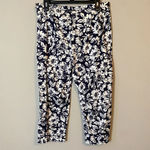 Ralph Lauren Vintage Lauren Women's Sz 12 Floral Casual Stretch Capri Pants Navy Photo 10