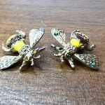Vintage Womens Enamel Rhinestone and Gold Tone Bee Brooches Set of 2 Photo 0