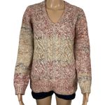 Anthropologie Elsamanda Chunky Cable Knit Sweater Italy Wool Alpaca Mohair Blend Size Large Photo 0