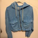 Urban Outfitters Blue Cropped full zip Hoodie Jacket Photo 0