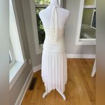 Vintage Y2K Trixxi White Chiffon Rhinestone Halter Tie Asymmetrical Dress Medium Photo 10