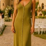 Old Navy Forever 21 Maxi Dress Olive Green Button Front Ribbed 4X Photoshoot Autumn Class Photo 1