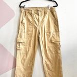 American Eagle Women Cargo Pants Size 12 Beige High Rise Stretch Utility Pockets Photo 0