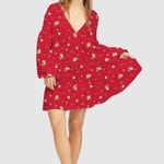 Billabong Wrangler Falling For You Red Floral Boho Mini Dress Size Small Photo 8