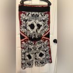 Clover Canyon  Women’s Black & White Floral Print Drawstring Waist Wide Leg Pants Photo 1