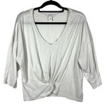 Athleta Size L Women's Embody Twist-Front Top White Athleisure Gym Yoga Running Photo 0