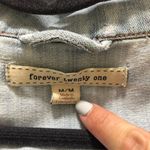 Forever 21  MEDIUM Slight Distress Light Wash Four Pocket Button Up Jean Jacket Photo 5