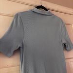 Helmut Lang Collared Baby Blue Rib Knit Midi Dress Shirt Dress Size Large Ribbed Photo 8