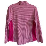 Tommy Bahama  Islandzone Aubrey Pink‎ Stripe Pullover Half Zip Women's M EUC Photo 2